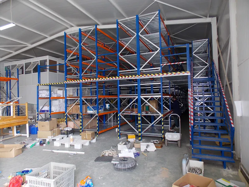 4 - Mezzanine - Rayonnage mi-lourd à deux niveaux