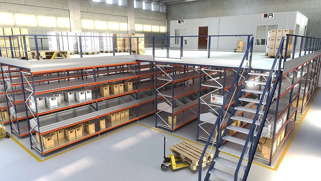 2 - Mezzanine sur rayonnage à palettes conventionnel